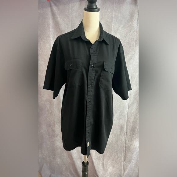 Carhartt Men’s Black Work Golf Short Sleeves Button Down Shirt Size Large - Picture 1 of 6